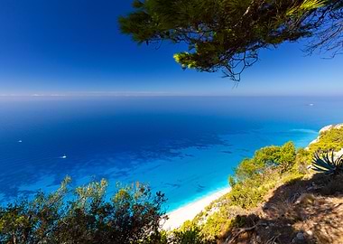 Coastal View with Turquoise Water, Leukada