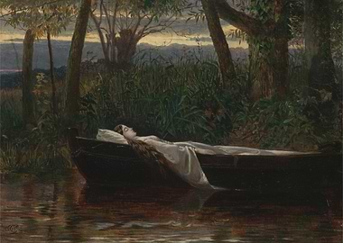 Ophelia in Boat Painting