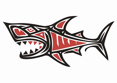 Tribal Shark Illustration