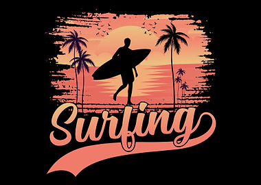 Surfing Silhouette at Sunset