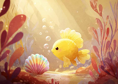 Cute Goldfish Seashell Animal