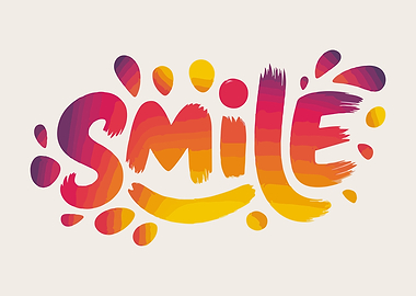 Colorful Smile Typography Art