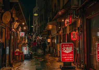 Night lights in Fukuoka, Japan