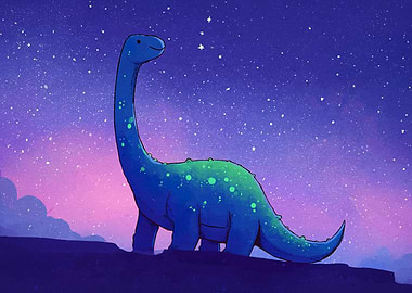 Dinosaur Gazing Stars Animal