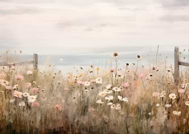 Meadow Flowers and Fence