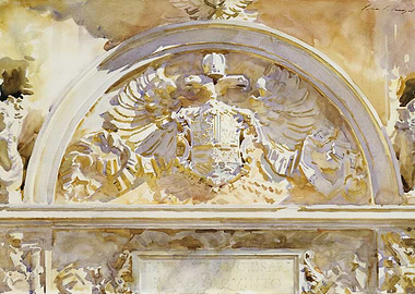 Watercolor Painting of Architectural Detail