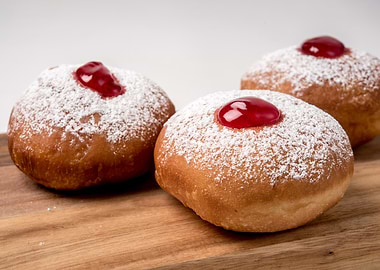 sufganiyot Jelly Donuts with Powdered Sugar