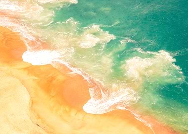 Aerial View of Beach and Ocean