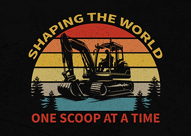 Heavy Equipment Operator Vintage Excavator Driver