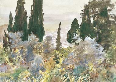 Watercolor Landscape of Granada