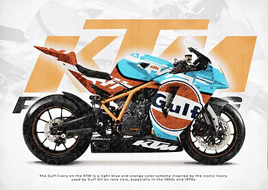 KTM Motorcycle with Gulf Livery