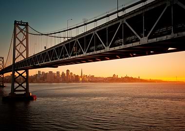 Bay Bridge at Sunset, San Francisco