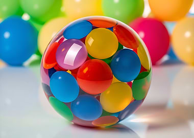 Colorful Balls in Clear Sphere