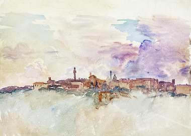 Watercolor Painting of Siena