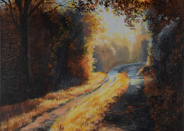 Autumn Road Painting