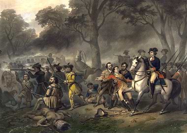 Historical Battle Scene Painting