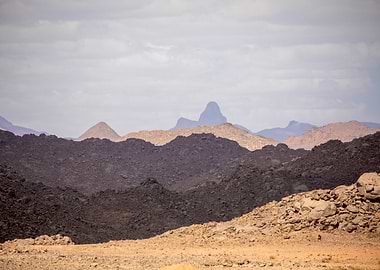 Rocky Mountain Landscape with Cloudy Sky