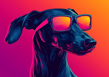 Cool greyhound with Sunglasses