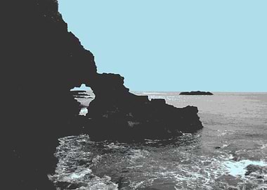 Coastal Rock Formation with Ocean View