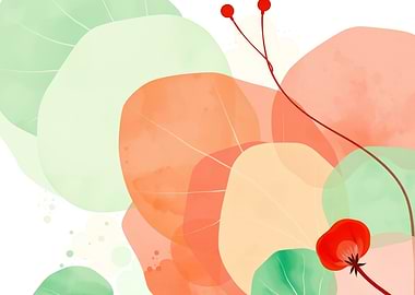 Abstract Watercolor Floral Design