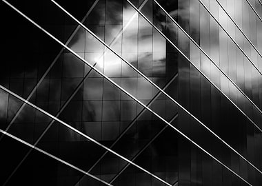 Abstract Building Facade in Black and White
