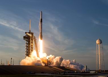 Rocket Launch into Blue Sky