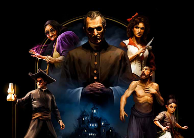 Dark Fantasy Character Group Illustration