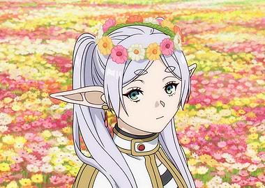 Frieren on a flowery meadow