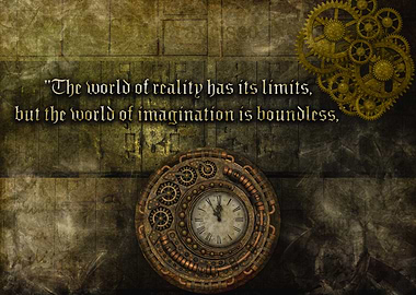 Steampunk Clock with Inspirational Quote