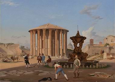 Temple of Vesta with Bocce Players