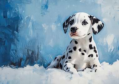 Dalmatian Puppy Portrait Painting | Dalmatian puppy gift idea