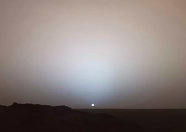 Martian Sunset Landscape