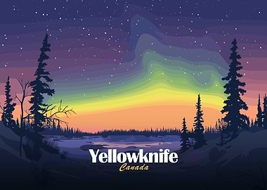 Yellowknife Canada Aurora Borealis Landscape