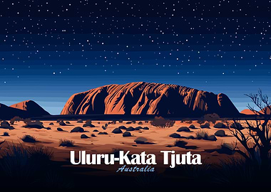 Uluru-Kata Tjuta National Park at Night