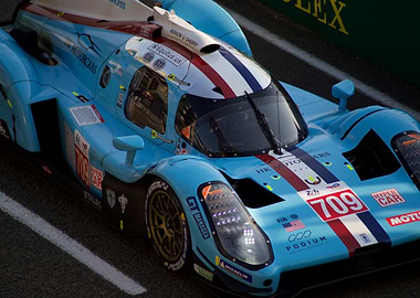 Light Blue Race Car Close-Up