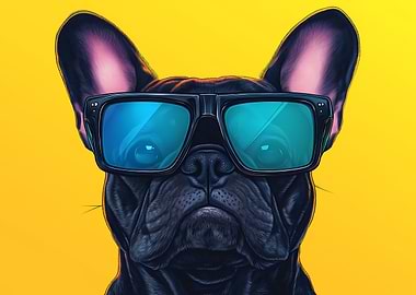 Cool French Bulldog with Sunglasses