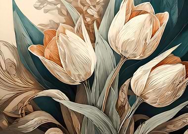 Elegant Tulips Floral Art