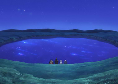 The Hero Party watches the Era Meteors