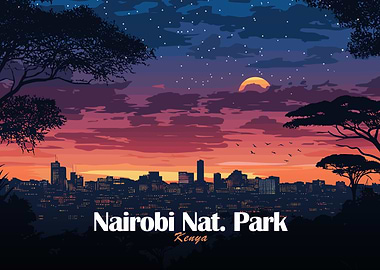 Nairobi National Park at Sunset