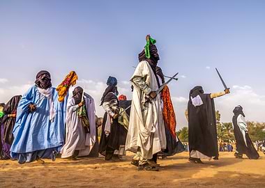 Tuareg Sword Dance in the Desert