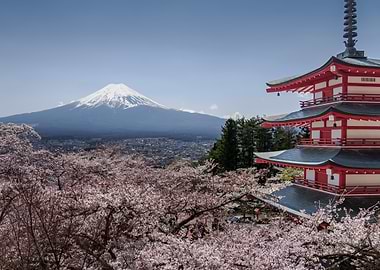 Mount Fuji and Chureito Pagoda