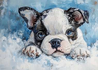 French Bulldog Puppy Oil Painting | French Bulldog art