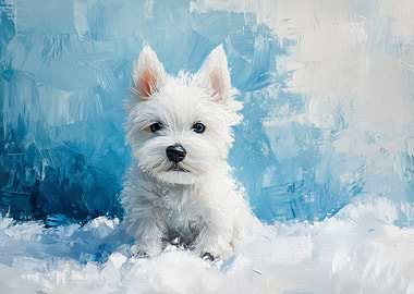 West Highland White Terrier Puppy Painting