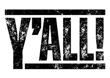 Y'all Distressed Text Graphic