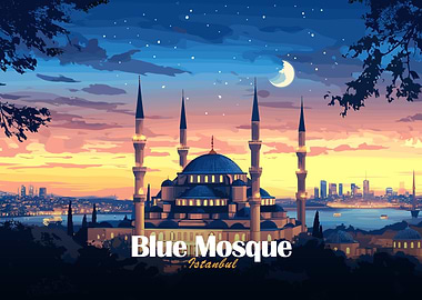 Blue Mosque Istanbul at Night