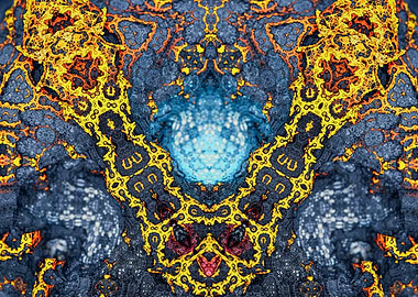 Abstract Fractal Pattern with Blue Center