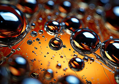 Water Droplets on Orange Background