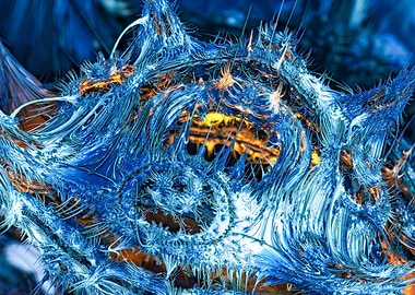Abstract Blue and Orange Fractal Art