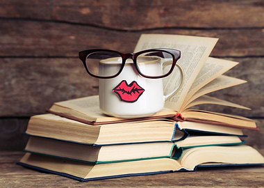 Cute Bookish Girl Art For Book Lovers