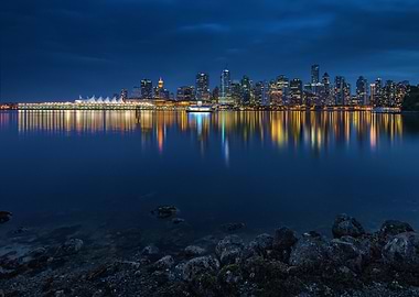 vancouver skyline at night
